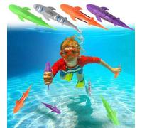 Shein Set de 4 piezas de juguetes de pesca sumergibles con forma de tiburón de colores aleatorios para juegos acuáticos de verano para niños, juguetes educa