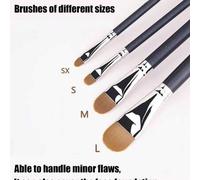 Shein Set de 4 pinceles de corrector, que incluye pincel plano pequeño para corrector, pincel para delineador de gel, pincel de detalle para corrector, herr