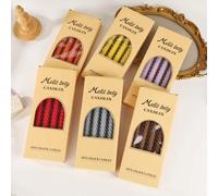 Shein Set de 4 velas en espiral de colores degradados, velas en forma de taper con colores a juego de la paleta Morandi, velas de barra largas, adecuadas pa
