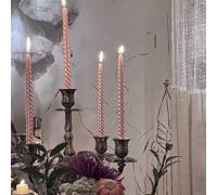 Shein Set de 4 velas en forma de vela cónica de 10 pulgadas de color rosa, velas cónicas verdaderamente sin goteos, velas en barra que arden de forma limpia
