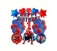 Shein Set de 42 globos de papel de aluminio con temática de Spider-Man para celebración de cumpleaños y fiestas