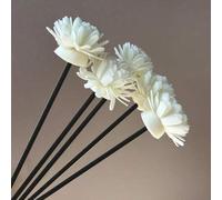 Shein Set de 5/20/50 piezas de varillas de ratán y flores de espuma blanca decorativas para difusor de fragancias, varillas de fibra para difusor de fraganc