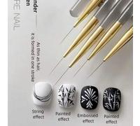 Shein Set de 5/3/1 piezas de brochas profesionales para manicura y delineador de ojos, brochas para líneas finas de 25mm, 24mm, 13mm, 10mm y 7mm, brochas pr