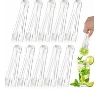 Shein Set de 5/6/10 pinzas de servir, utensilios de servicio de alimentos mini de 6,3 pulgadas, pinzas de cocina transparentes, pinzas mini para hielo, pinz