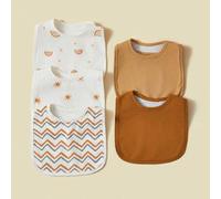 Shein Set de 5 baberos para bebé, baberos de dentición con estampados de soles y arcoíris y unicolor