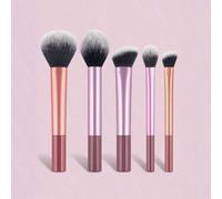 Shein Set de 5 brochas de maquillaje - Brocha para rubor + Brocha para polvo + Brocha para sombras de ojos + Brocha para contorno + Brocha para iluminador/c