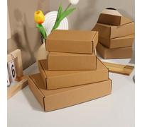 Shein Set de 5 cajas de embalaje de mensajería de papel kraft marrón, cajas de cartón corrugado, cajas de regalo, cajas de envío postal de vuelta al colegio