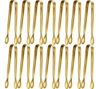 Shein Set de 5 piezas/1 pieza - Pinzas de comida mini de lujo doradas, pinzas para cubos de azúcar de acero inoxidable premium, pinzas para cubitos de hielo