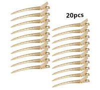Shein Set de 5 piezas/10 piezas/15 piezas/20 piezas de Pinzas de Sección de Cabello de Metal, Pinzas de Rizo de Pato para Mujeres, Pinzas de Caimán, Pinzas