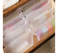 Shein Set de 5 piezas/10 piezas/20 piezas de bolsas con cremallera transparentes y opacas, aptas para ropa interior, cosméticos, artículos de papelería y al