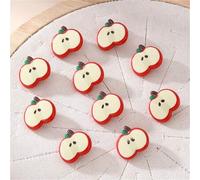 Shein Set de 5 piezas/10 piezas de pasadores de pelo en forma de manzana de resina para niñas, pasadores para el flequillo y el cabello lateral, adecuados p