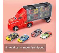 Shein Set de 5 piezas de juguete de tráiler camión con contenedor, set de vehículos de juguete en caja de colores, set de coches y camiones de juguete, coch