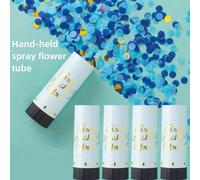 Shein Set de 5 tubos giratorios con confeti de colores como regalo, para juegos de baby shower, bodas, día de la madre, graduaciones, revelación de sexo del