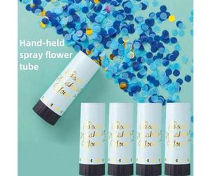 Shein Set de 5 tubos giratorios con confeti de colores como regalo, para juegos de baby shower, bodas, día de la madre, graduaciones, revelación de sexo del