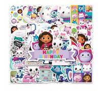 Shein Set de 50 pegatinas de personajes de dibujos animados de Gabby's Dollhouse, relleno de regalo de Navidad, regalo de Navidad, decoración navideña