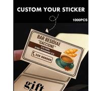 Shein Set de 500/1000 pegatinas personalizadas vintage de kraft de 5*8cm | Pegatinas personalizadas | Pegatinas con logotipo | Pegatinas para empresas | Eti
