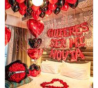 Shein Set de 53 globos para propuesta, incluye globos de letra de 16 pulgadas que deletrean "¿QUIERES SER MI NOVIA?", globos en forma de corazón, adecuado p