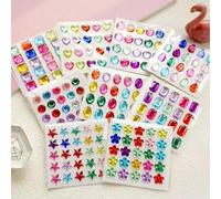 Shein Set de 5pcs/10pcs de pegatinas de cristal de estrás para joyería y manualidades - Pegatinas de cristal de estrás autoadhesivas, pegatinas de piedras d