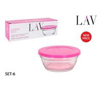 Shein Set De 6 Bols 250Cc 10,5Cm Con Tapa con Diseño Apilable, Moderno y Funcional | Set De 6 Bols 250Cc 10,5Cm Con Tapa Fáciles de Limpiar y Fabricados con