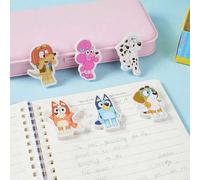 Shein Set de 6 borradores con temática de Bluey: borradores súper lindos con varios personajes queridos de Bluey, perfectos para artículos de papelería para