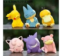 Shein Set de 6 cajas ciegas de Pokémon - Figuras de acción coleccionables de Pikachu, Squirtle, Jigglypuff, Blastoise en poses de sueño lindas