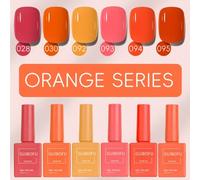 Shein Set de 6 esmaltes de uñas de gel, esmalte de uñas brillante con glitter de otoño, esmalte de uñas UV removible, diseño de manicura, unicolor, 15ml/Bot