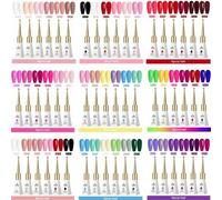 Shein Set de 6 esmaltes de uñas en gel de 10 ml, de larga duración, libres de plomo, semi-permanentes, de remoción por remojo en UV, para uñas de verano, di