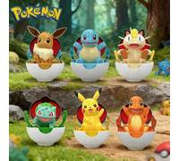 Shein Set de 6 figuras de acción transformables de Pokémon, incluye Pokebolas de segunda generación, con personajes como Rattata, Eevee, Meowth, coleccionab