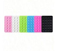 Shein Set de 6 fundas de teléfono con ventosa, de 3 x 2 pulgadas, con manos libres, conveniente, con 24 ventosas, que se puede pegar en el espejo, la ventan