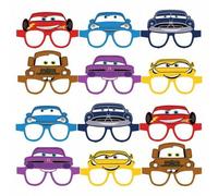 Shein Set de 6 gafas de papel de Disney Cars, set de gafas de papel de la Casa Club de Mickey Mouse, Máscara de decoración para la fiesta de cumpleaños de R