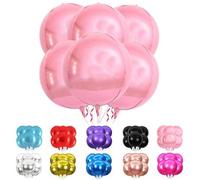 Shein Set de 6 Globos de lámina metálica esféricos de 22 pulgadas 4D, globos de helio con acabado espejo para decoración de bodas, cumpleaños, aniversarios,