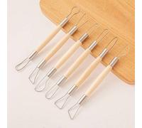 Shein Set de 6 herramientas de cerámica de arcilla con doble cabeza para esculpir y modelar, herramientas de artesanía para arcilla polimérica
