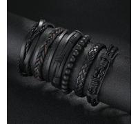 Shein Set de 6 kits de pulsera trenzado vintage DIY, accesorios de brazalete para hombres adecuados para uso diario, gran regalo para amigos y familiares