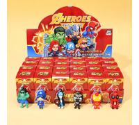 Shein Set de 6 piezas/12 piezas/24 piezas de llaveros de caja ciega de superhéroes de Marvel - Incluye Spider-Man/Iron Man/Deadpool y amigos | Ideal para fi