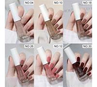 Shein Set de 6 piezas de 10ml de esmalte de uñas que se desprende, a base de agua, sin olor, de secado rápido y de larga duración, sin necesidad de hornear,