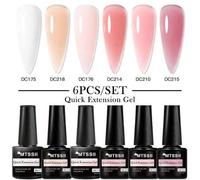 Shein Kit de extensión de uñas de gel de 6 piezas rápido, conjunto de esmalte de uñas de gel de extensión de uñas de 7ml que incluye gel de extensión de uña