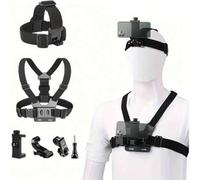 Shein Set de 6 piezas de accesorios completos para cámara deportiva, que incluye soporte de clip para teléfono, apto para GoPro, teléfonos y cámaras Osmo Ac