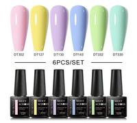 Shein Conjunto De 6pcs/color De Esmalte De Uñas En Gel, Kit De Brillo De Otoño, Gel De Arte De Uñas Uv Led Vernis Semi Permanente Base Top Coat