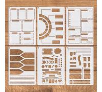 Shein Set de 6 plantillas de diario de 5x7 pulgadas - Adecuado para cuadernos, planificadores DIY, fuentes de caligrafía y proyectos de escritura creativa,