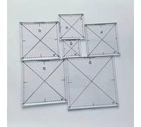 Shein Set de 6 reglas de precisión transparentes - Incluye tamaños de 2.5", 3.5", 4.5", 5.5" y 6.5", adecuado para marcado preciso en proyectos de acolchado