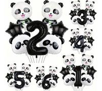 Shein Set de 7 globos de aluminio con temática de panda para cumpleaños, que incluye 1 estrella negra de 18" y una cabeza de panda linda, junto con números