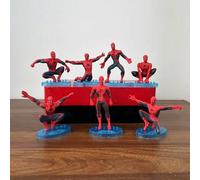 Shein Set de 7 muñecos de Spider-Man de Marvel, superhéroes de Los Vengadores, decoraciones de coche, decoraciones de muñecas creativas, decoraciones de esc