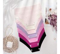 Shein Set de 7 piezas de bragas sin costuras y sin marcas para mujer, multicolor, ropa interior de estilo triángulo para deporte y casual con comodidad