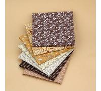 Shein Set de 7 piezas de tela de acolchado gruesa, 100% telas precortadas para patchwork, con diseños a cuadros, se debe lavar a mano, con diseños florales