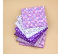 Shein Set de 7 piezas de telas con patrones mixtos, material de costura y acolchado, manualidades de patchwork y bordado DIY
