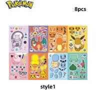 Shein Set de 8/16 piezas de pegatinas de rompecabezas interactivos de Pikachu de Pokémon, el mejor regalo para buenos amigos, decoración de fiestas, decorac