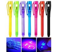 Shein Set de 8 bolígrafos de tinta invisible con luz UV - Herramientas de escritura de mensajes secretos, kit de espía, bolígrafos mágicos para actividades