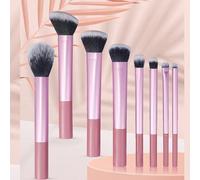 Shein Set De 8 Brochas De Maquillaje De Color Morado Suave, Adecuado Para Rubor, Polvo, Sombra De Ojos, Corrector, Contorno, Resaltado, Herramientas De Bell