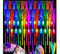 Shein Set de 8 piezas/4 piezas de varitas luminosas de fibra óptica, varitas de luz LED, suministros de fiesta luminosos, varitas de fibra óptica, varitas c