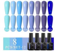 SHEIN Juego de 8 esmaltes de uñas en gel semipermanente fluorescentes híbrido UV/LED 7 ml